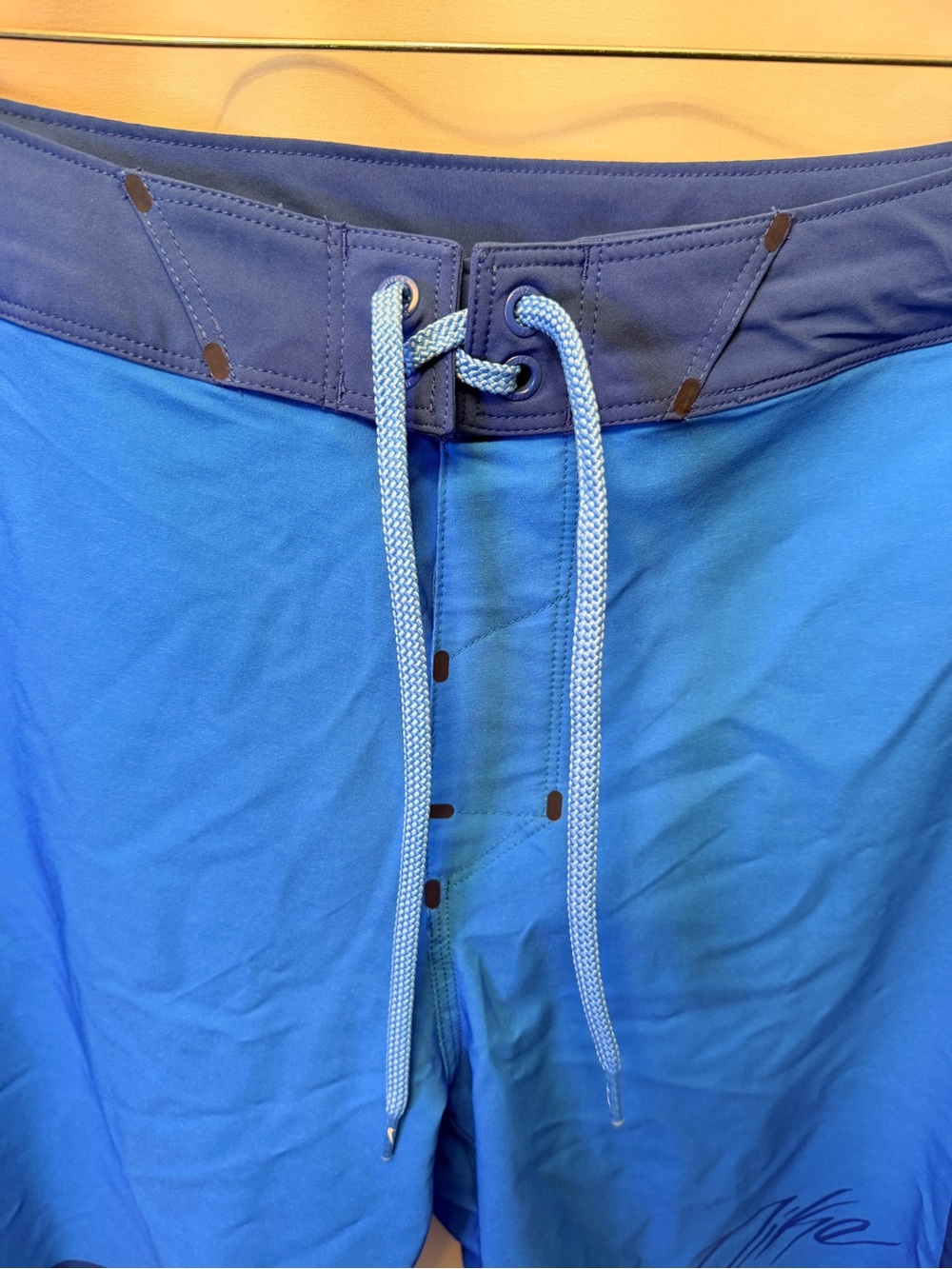 Nike Swim Size 30 Fadeaway Poole 9â Board Shorts Blue No Liner Drawstring Logo - Picture 5 of 13
